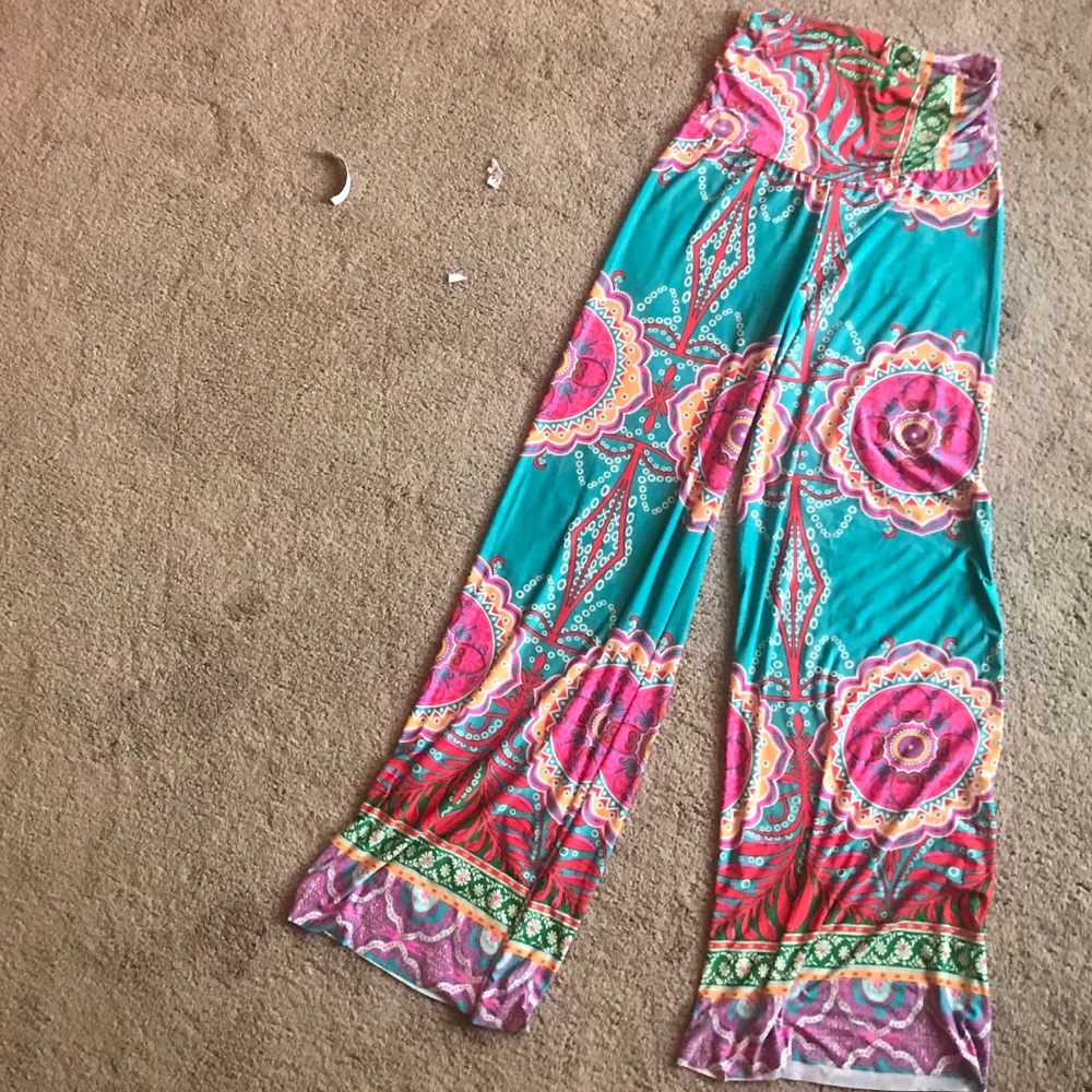 Multi colored flowy pants